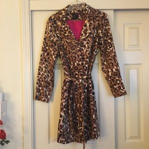 Willi Smith Brown Animal Print Jacket Size 8